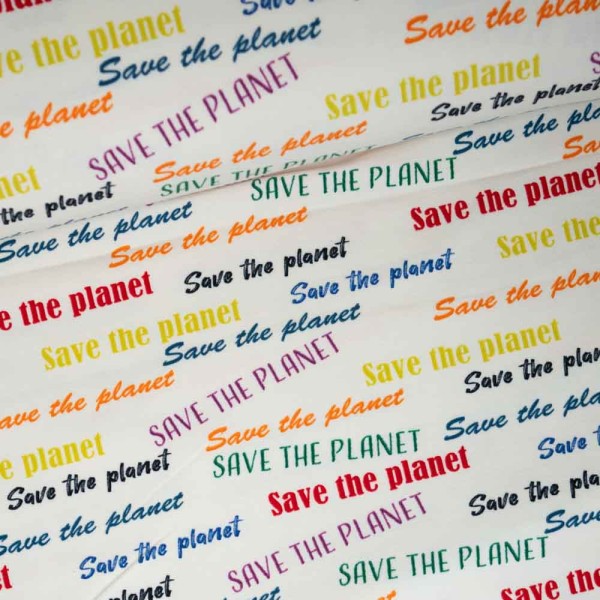 French Terry Sweat Save the planet ecru