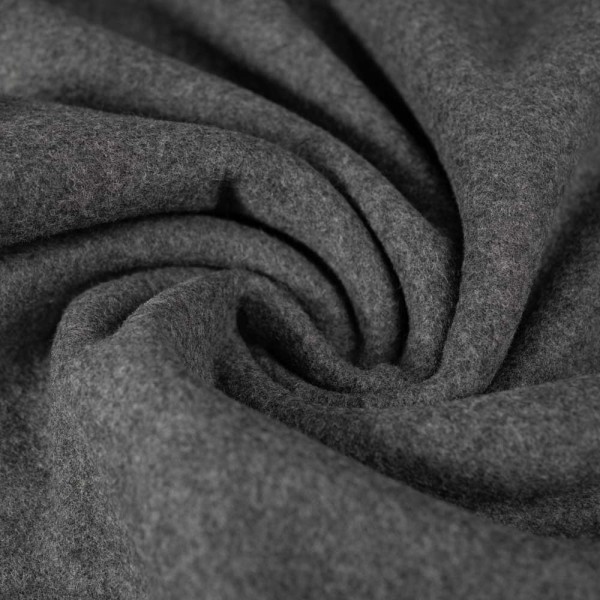 Bio Baumwoll Kuschelfleece anthra meliert