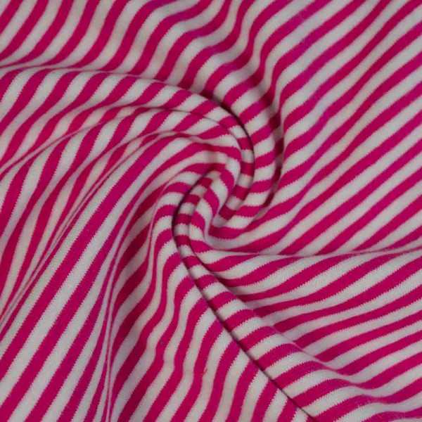 50cm Zuschnitt Bündchen Streifen pink-weiß