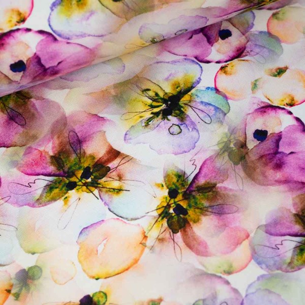 Canvas Aquarell Blumenkopf beere