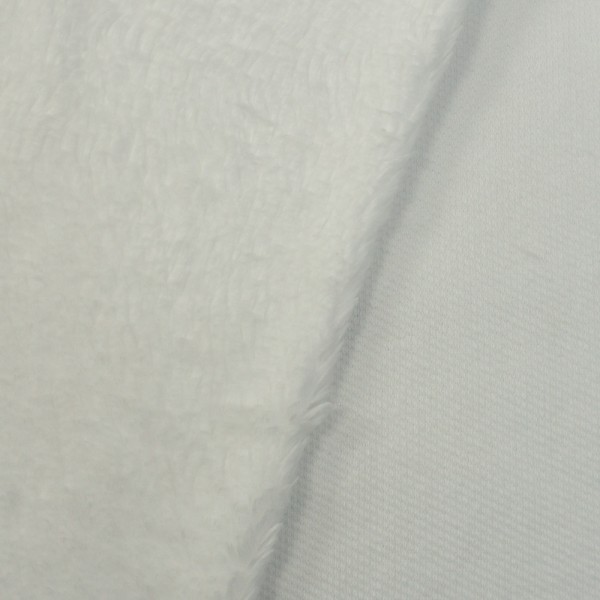 Baumwoll Teddyplüsch weiß