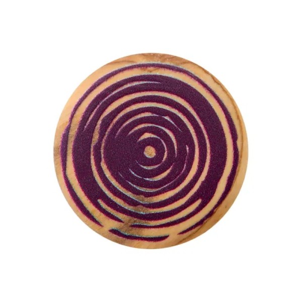Holzknopf Öse spirale 25mm violett