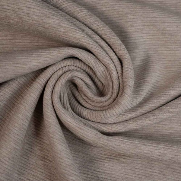 Ripp Baumwolljersey Ottoman meliert taupe