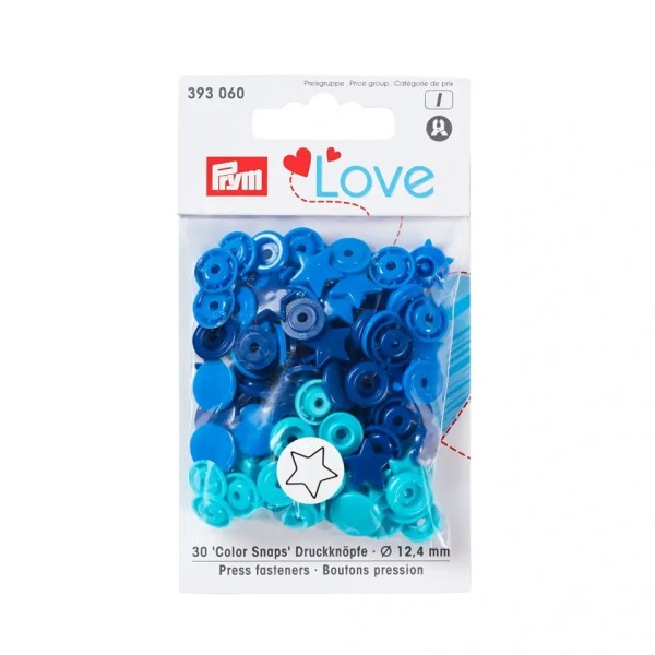 Prym Love Druckknopf "Color Snaps" Sterne 12,4mm 30 Stück