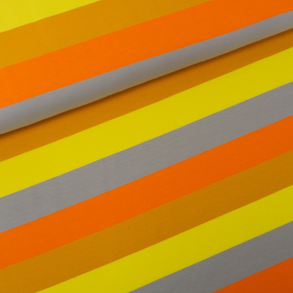 Baumwolljersey Big Stripes senf