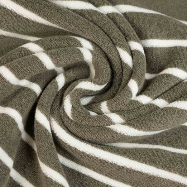 Frottee Jersey Streifen khaki