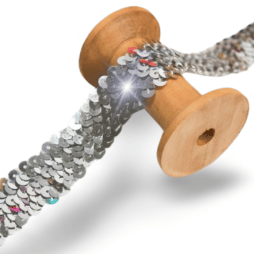 Paillettenband Stretch 30mm silber
