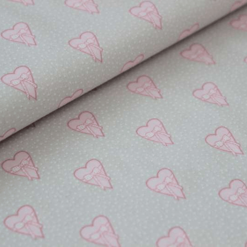 1,60m Reststück Gütermann Vintage Heart taupe