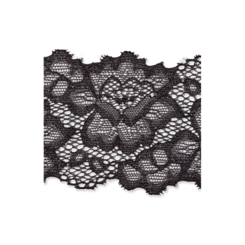 Prym Elastische Spitzenborte Blumen 5,5cm schwarz