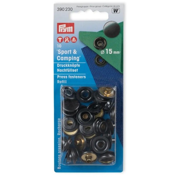 Prym Nähfrei-Nachfüllpackung Sport & Camping 15mm brüniert