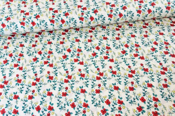 Baumwollwebware Rosenstränge vanille