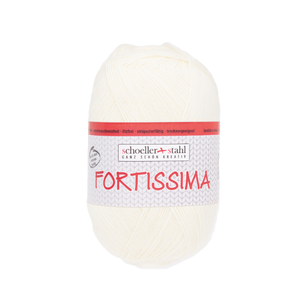 Fortissima 100gr Sockenwolle 4-fädig ecru