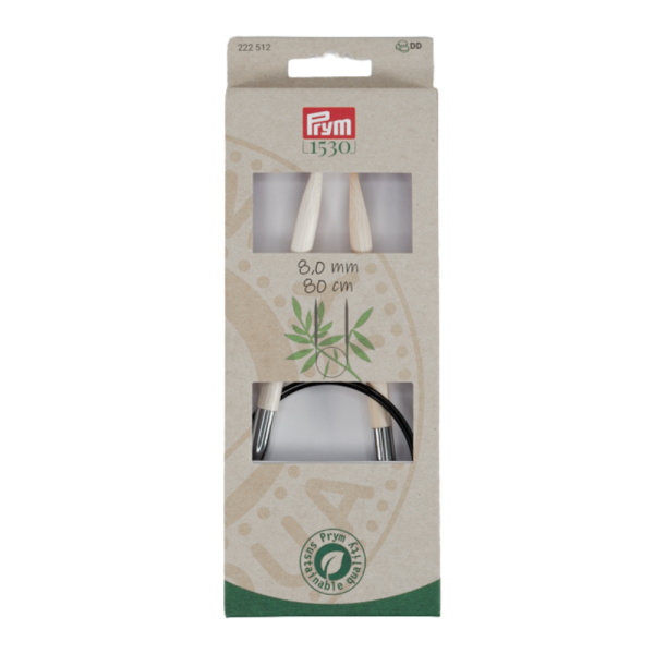 Prym Rundstricknadel 1530, Bambus in Stärke 8mm, 80cm