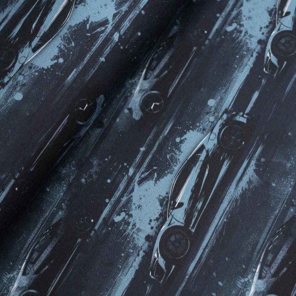 Baumwolljersey Rennauto navy