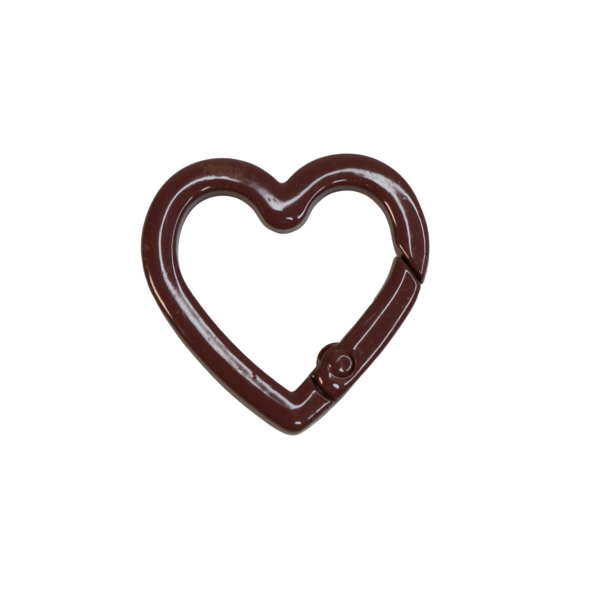 EvLis Karabinerhaken Herz 25mm dunkelbraun