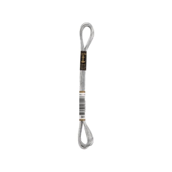 Anchor Sticktwist Garn 6-fädig metallicstick silber