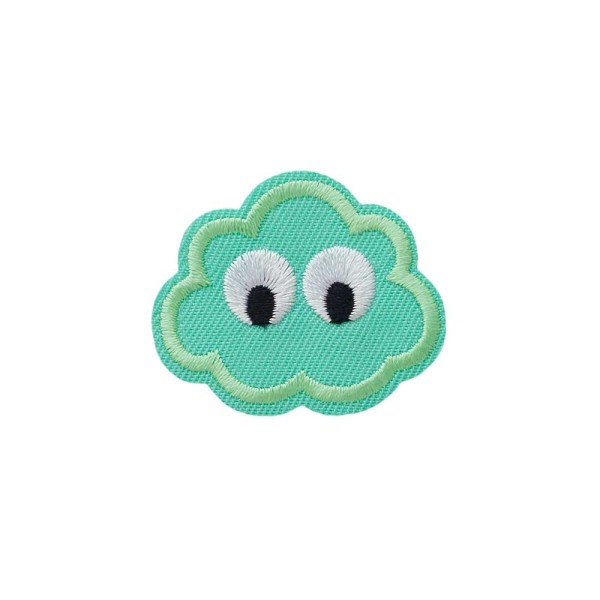 Applikation Form mit Augen türkis