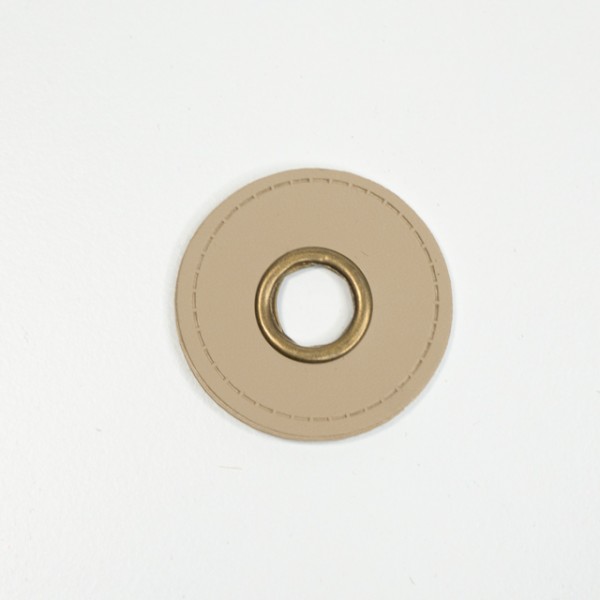 Kunstleder-Ösen Patches Rund 10mm beige