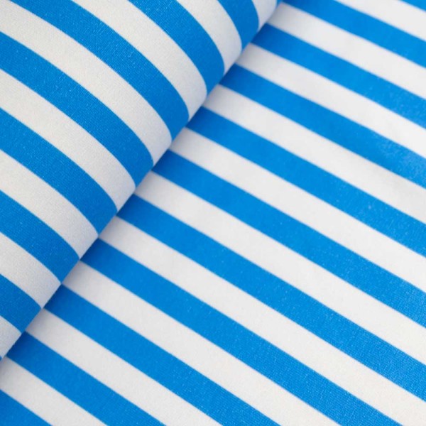 Baumwolljersey Streifen blau-weiß