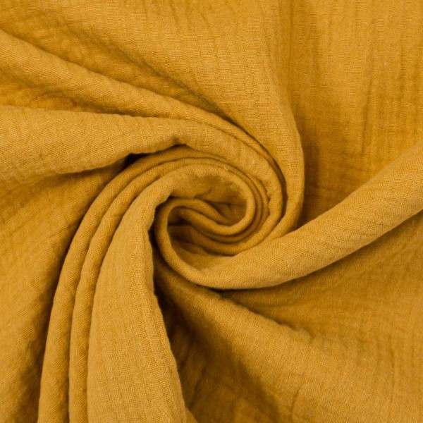 Bio-Musselin Double Gauze Uni senf