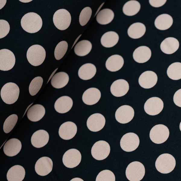 Baumwolljersey Polka Dots schwarz