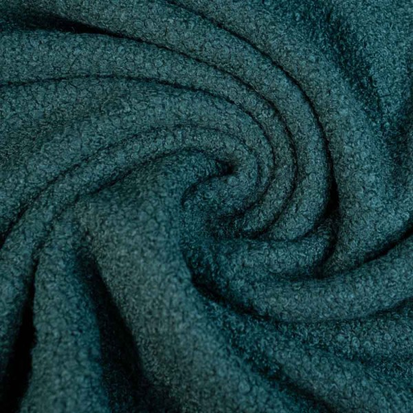 Bouclé Mantelstoff petrol