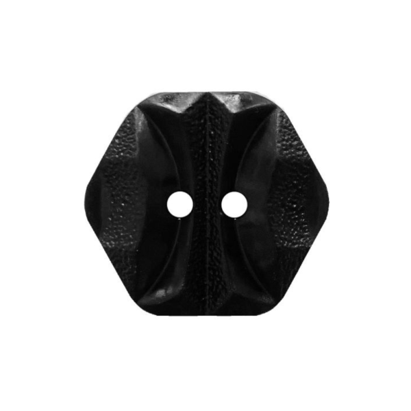 Modeknopf Sechseckig 23 mm schwarz
