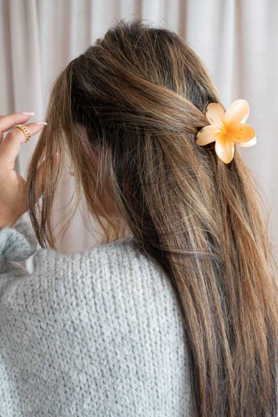 Haarklammer Hawaiiblume apricot