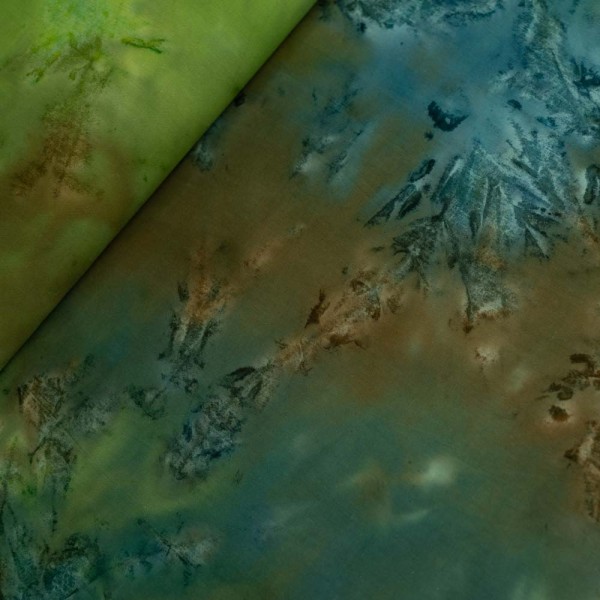 Baumwollwebware Batik oliv