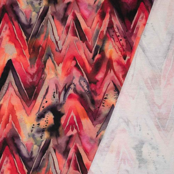 French Terry Sweat Aquarell Chevron terra