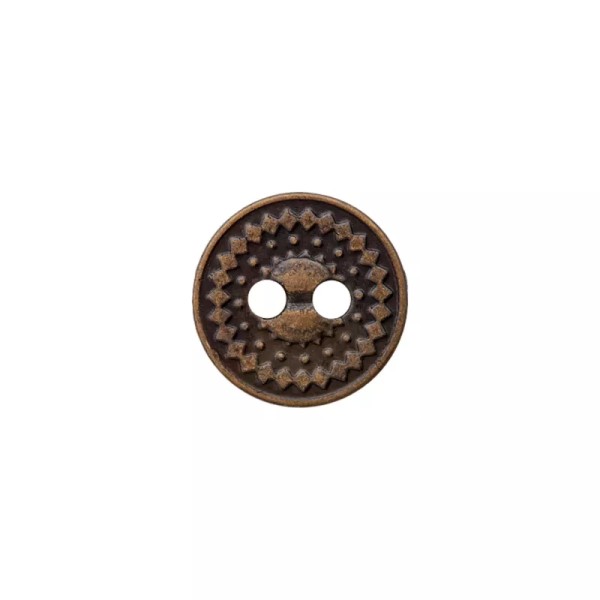 Prym Metallknopf 2 Loch 12mm altmessing