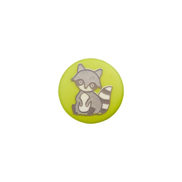 Polyesterknopf waschbär 15mm mittelgrün