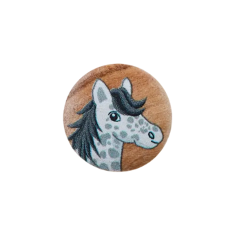 Prym Holzknopf Pferd 15mm hellgrau