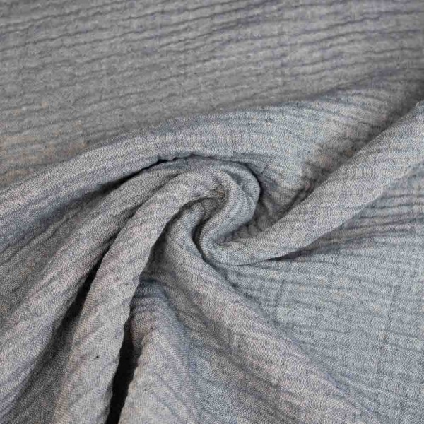 Musselin Doubleface Diana meliert jeansblau dunkel