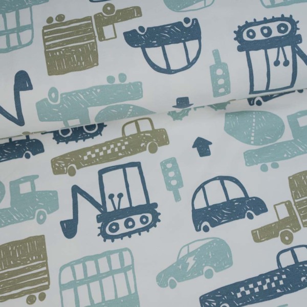 French Terry Sweat Autos ecru