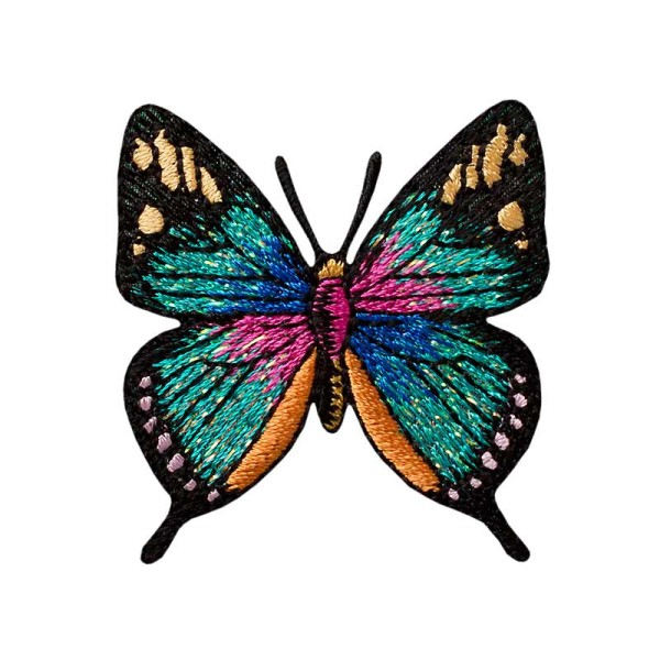 Applikation Schmetterling Türkis Glitzer