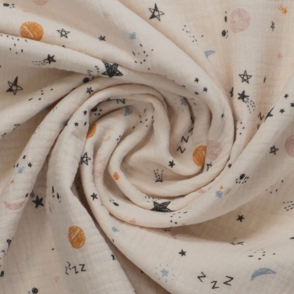 Musselin Double Gauze Baby Sternschnuppen zartrosa