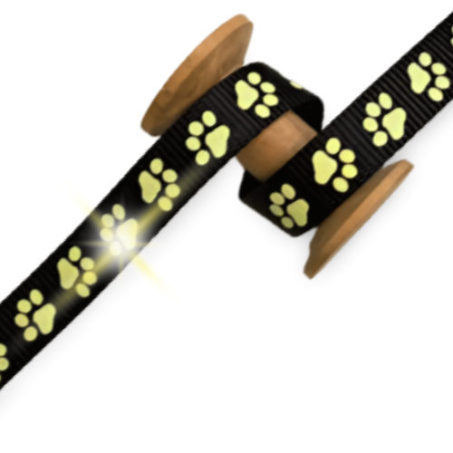 Gurtband 20mm Pfote nachtleuchtend schwarz
