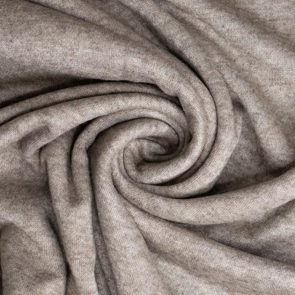 Strickjersey Cuddly Soft Meliert taupe