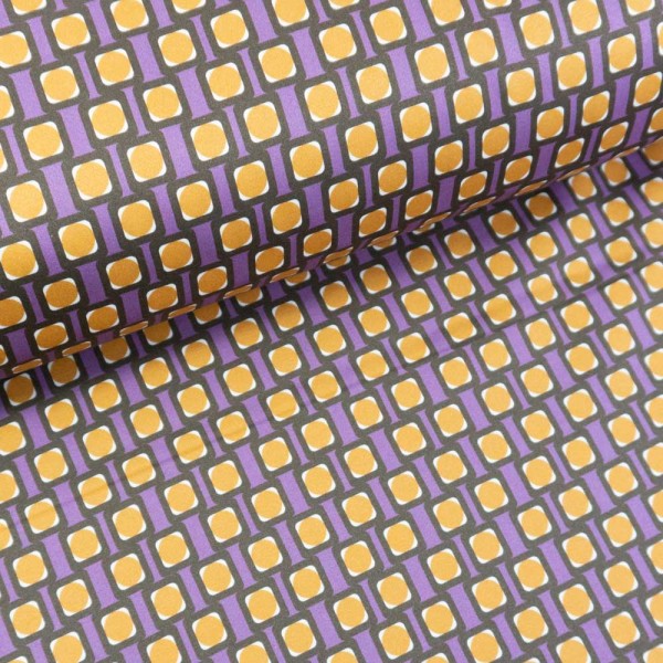 Baumwoll-Gabardine Stretch Abstract lila
