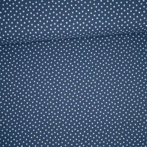 Musselin Kleine Sterne blau
