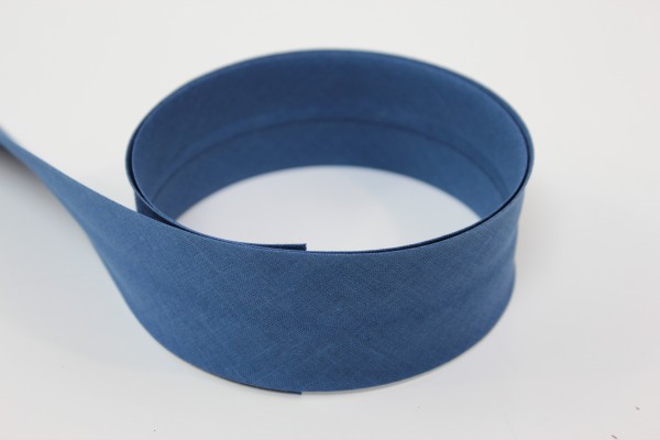 Schrägband 2cm oder 4cm breit vorgefalzt jeansblau Ökotex 100