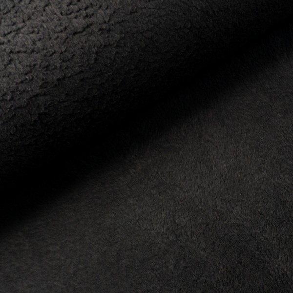 Baumwoll Teddyplüsch schwarz