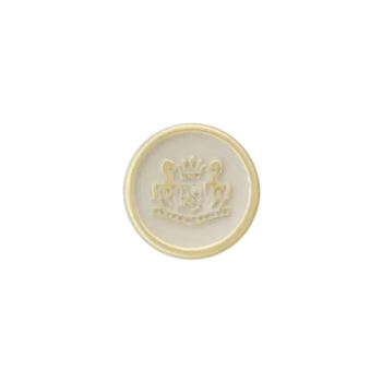 Prym Knopf Wappen metallisiert 15mm creme