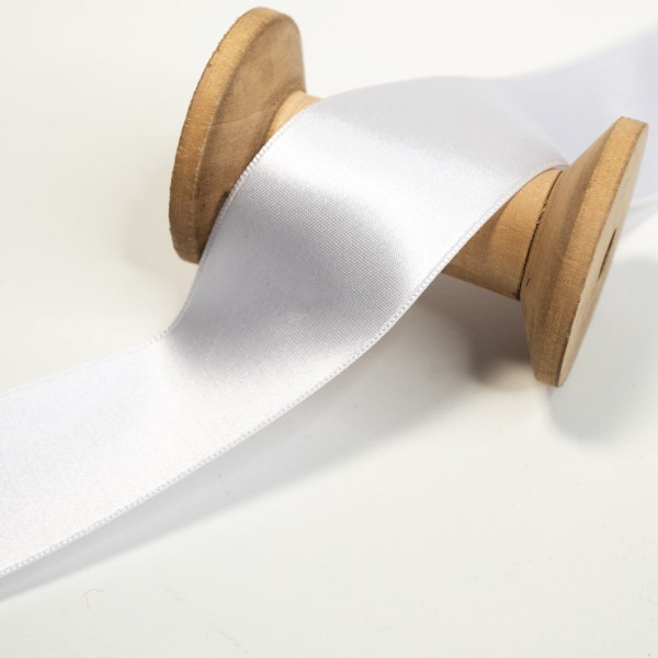 Satin Schleifenband 38mm weiß