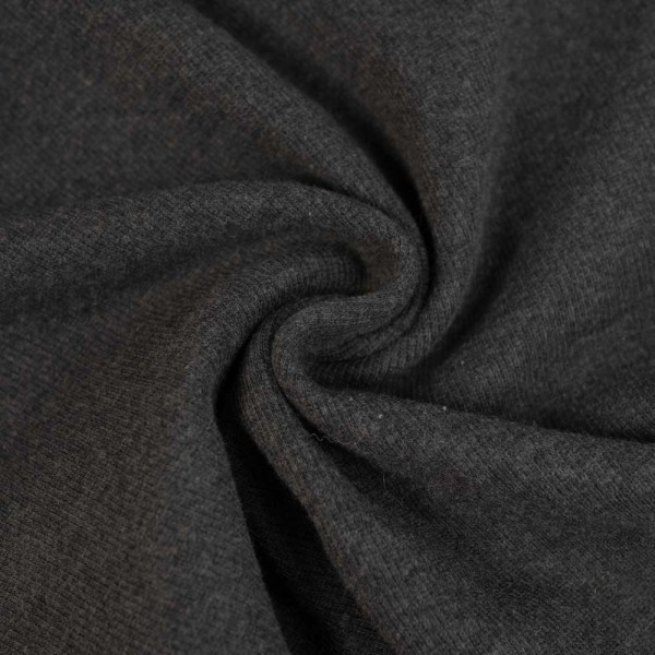 50cm Zuschnitt Bio Ripp Bündchen meliert anthrazit