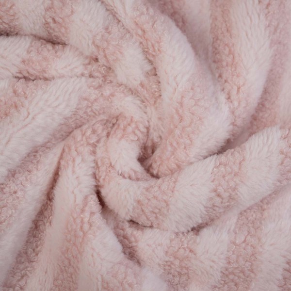 Teddyplüsch Soft Streifen altrosa