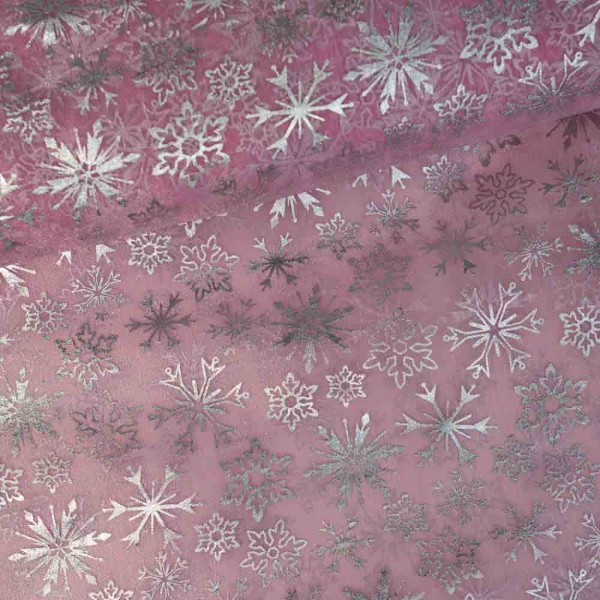 Organza Schneeflocken rosa