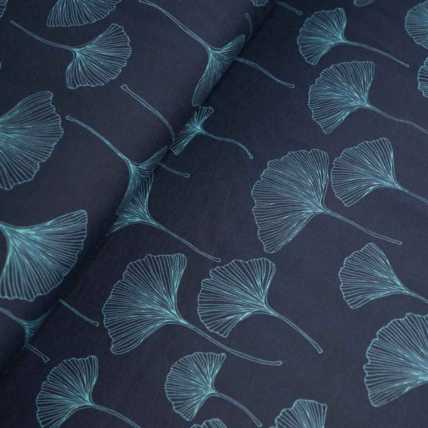 Baumwolljersey Ginko navy