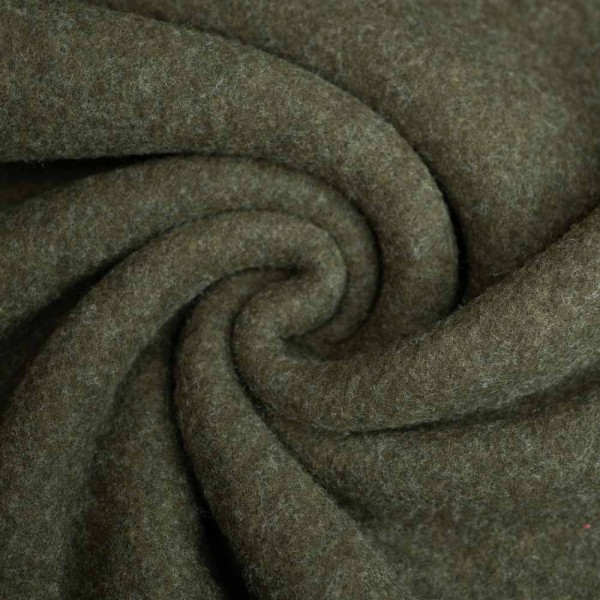 Woll Fleece flauschig meliert khaki